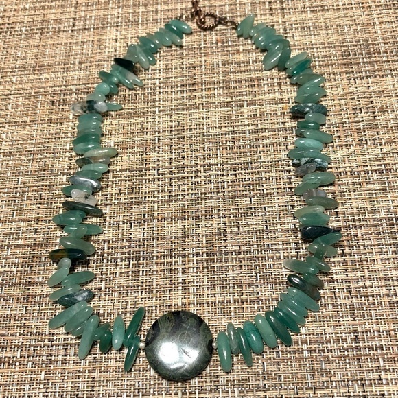 Handmade Jewelry - Natural Green Aventurine Gemstone Necklace Handmade